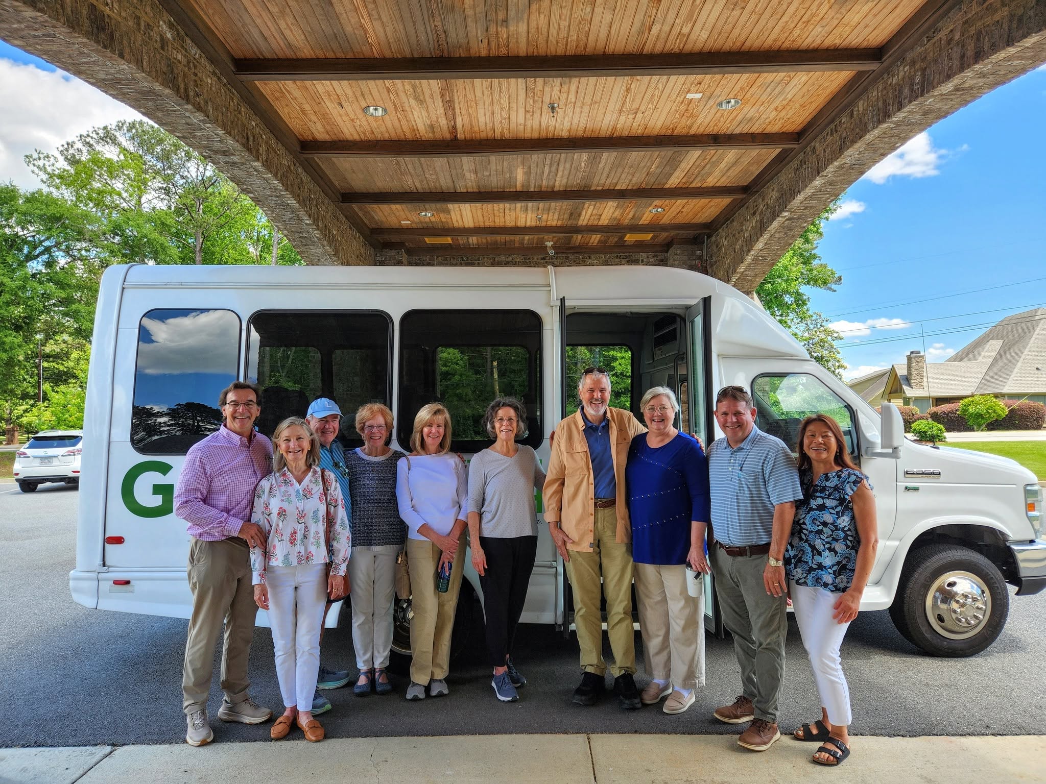A Grace team gathered at the church van before leaving